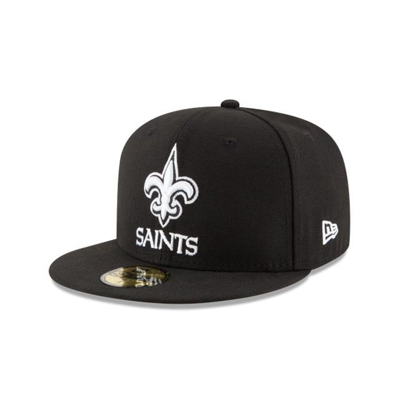 NFL New Orleans Saints 59Fifty Fitted (VKC3312) - Black New Era Caps